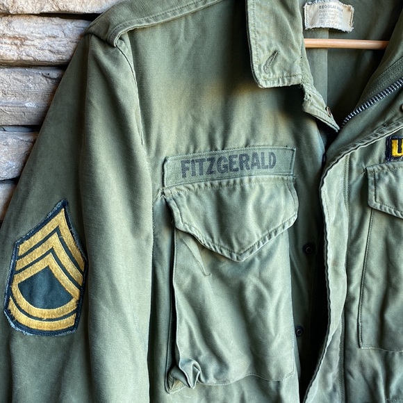 US Army Issued 1960’s Field Jacket Sergeant Rank Vintage Size Medium. Military - Picture 8 of 17